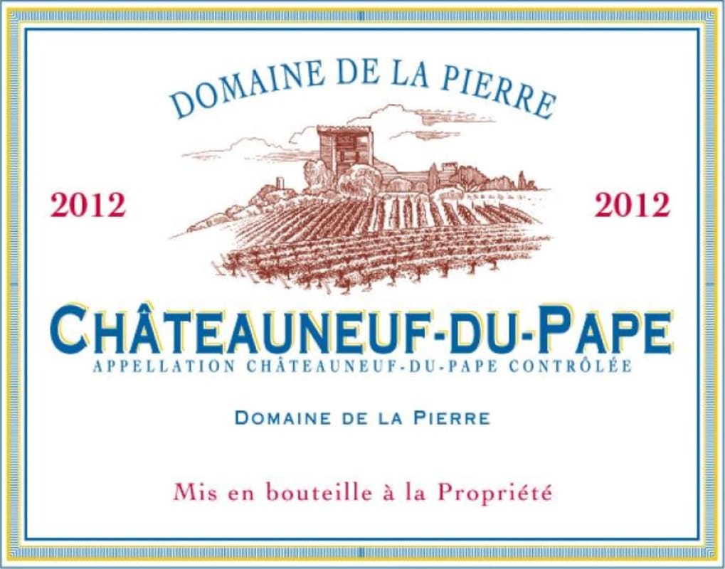 Le Cellier des Princes Chateauneuf-du-Pape Domaine de la Pierre 2012 Front Label