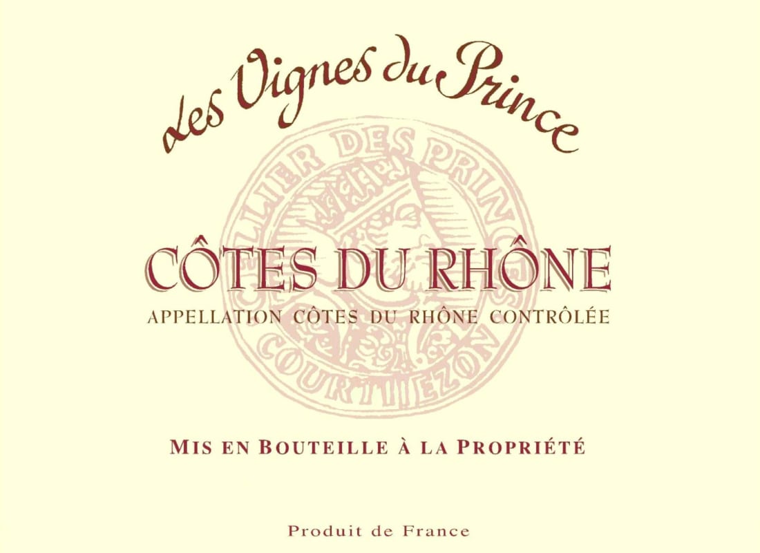Le Cellier des Princes Cotes du Rhone Les Vignes du Prince 2014 Front Label
