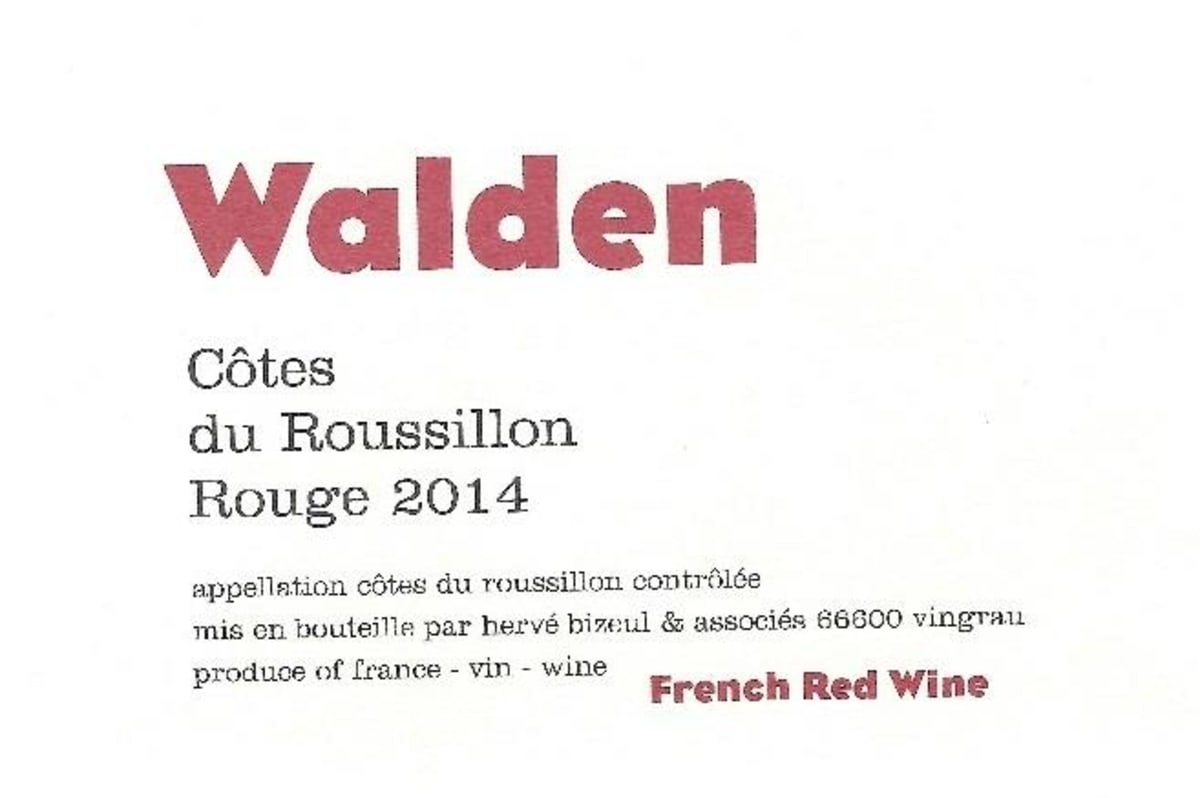 Le Close des Fees Cotes du Roussillon Walden Rouge 2014 Front Label