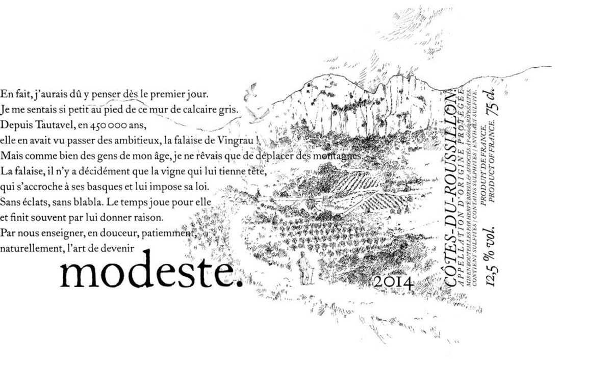 Le Close des Fees Cotes du Roussillon Modeste 2014 Front Label