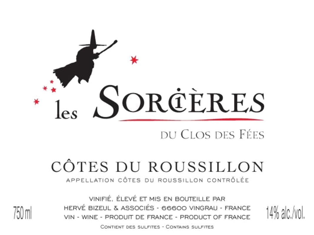 Le Close des Fees Cotes du Roussillon Les Sorcieres 2014 Front Label
