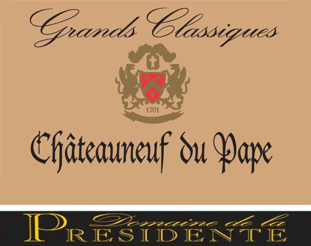 Le Domaine de la Présidente Chateauneuf-du-Pape Grands Classiques 2010 Front Label