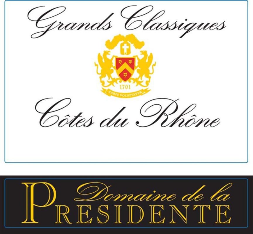 Le Domaine de la Présidente Cotes du Rhone Grands Classiques 2011 Front Label