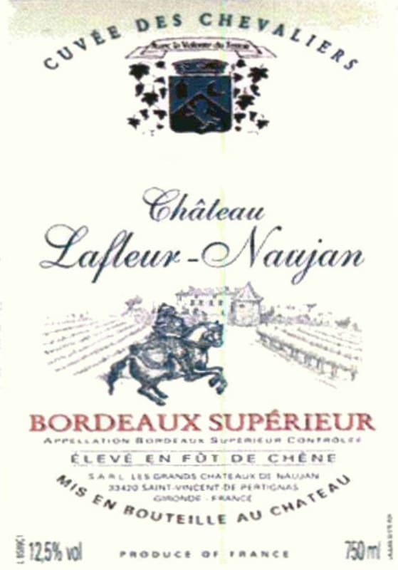 Le Domaine de Naujan Bordeaux Superieur 2003 Front Label