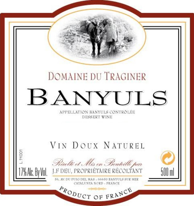 Le Domaine Du Traginer Banyuls Rimage 2013 Front Label