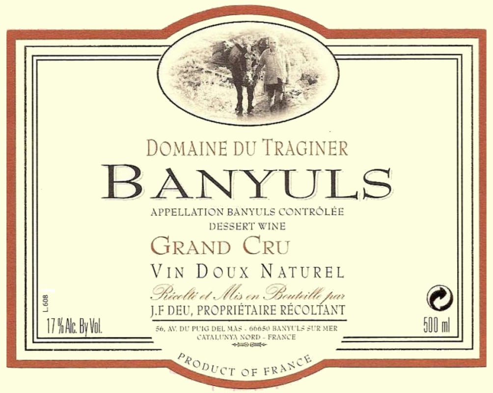 Le Domaine Du Traginer Banyuls Grand Cru 2008 Front Label