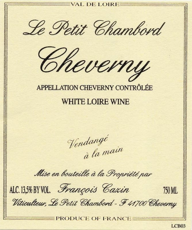 Le Petit Chambord Cheverny 2013 Front Label