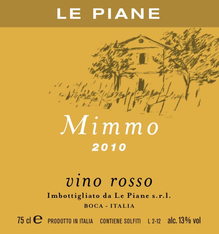 Charlotte's Farm Mimmo 2010 Front Label