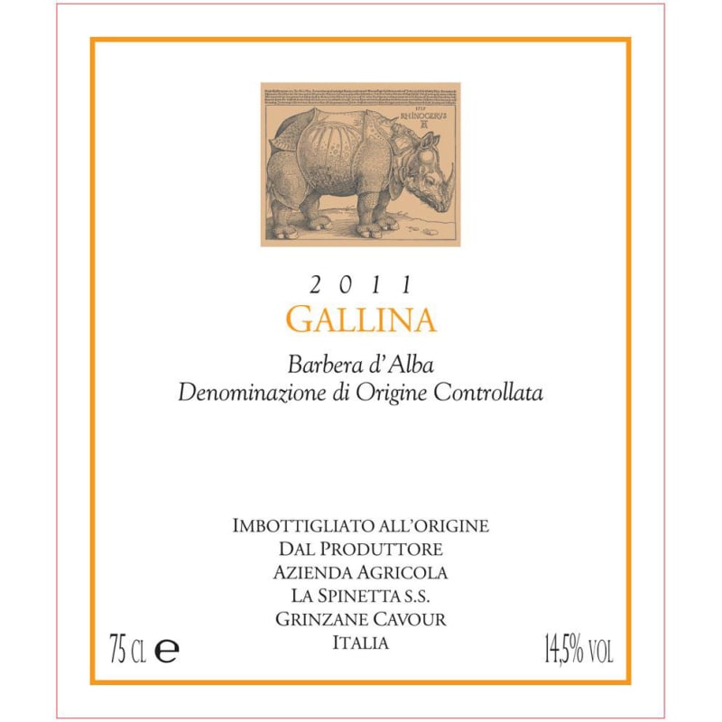 La Spinetta Barbera d'Alba Gallina 2010 Front Label