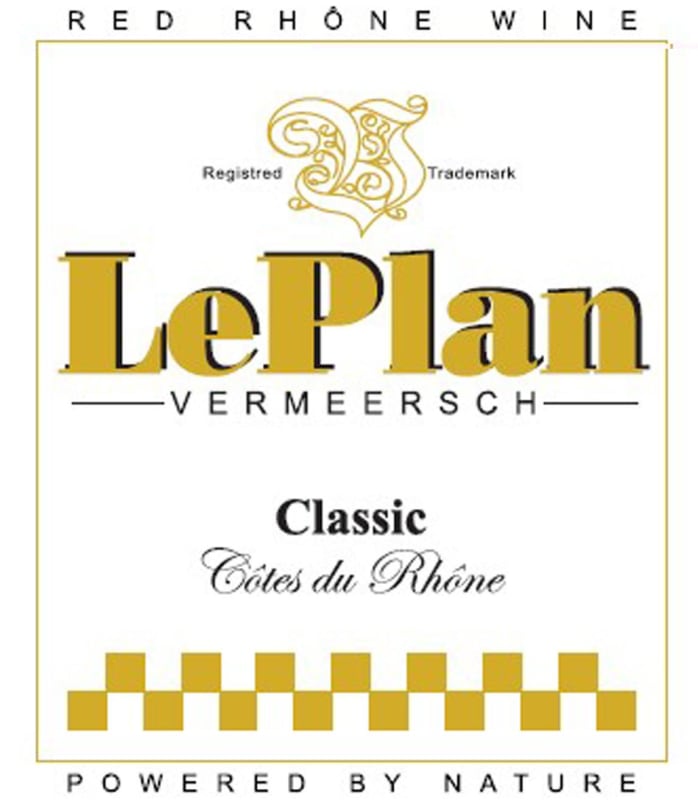 Leplan-Vermeersch Cotes du Rhone Classic 2012 Front Label