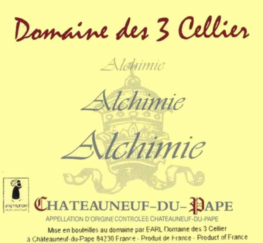 Les 3 Cellier Chateauneuf-du-Pape Alchimie 2011 Front Label
