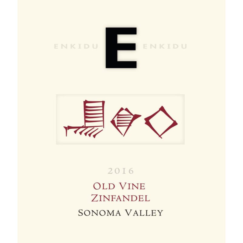 Enkidu E Old Vine Zinfandel 2016 Front Label