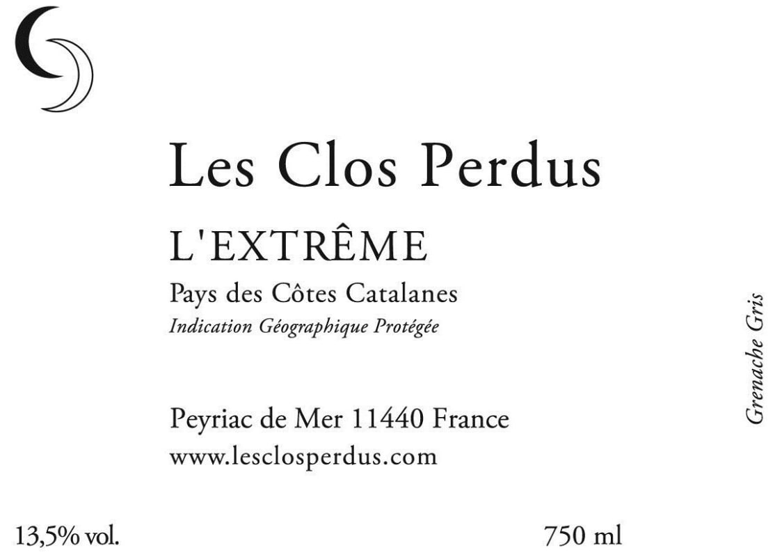 Les Clos Perdus L'Extreme Blanc 2014 Front Label