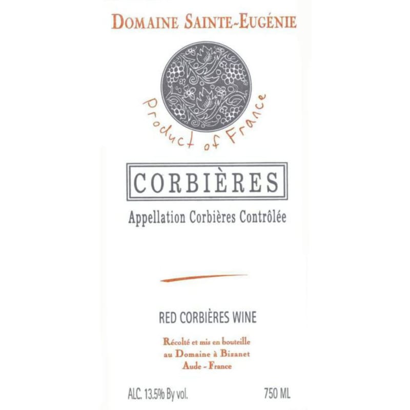 Domaine Sainte-Eugenie Corbieres 2016 Front Label
