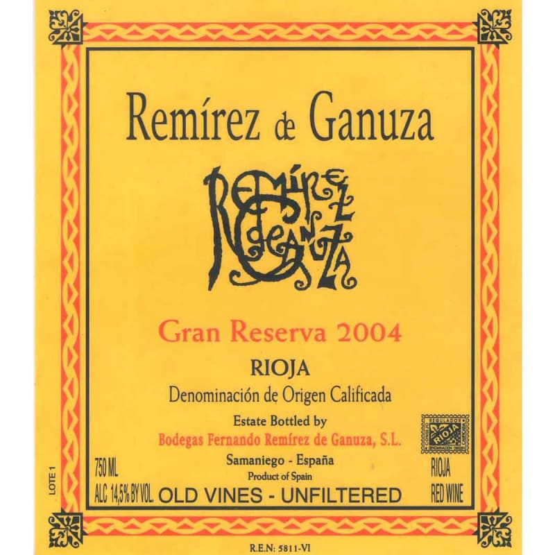 Remirez de Ganuza Rioja (1.5 Liter Magnum) 2004 Front Label