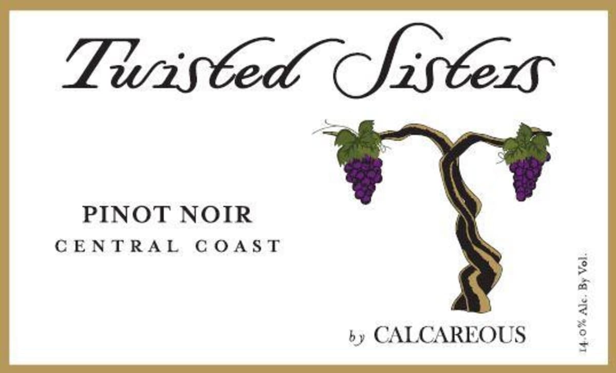 Calcareous Vineyard Twisted Sisters Twisted Pinot Noir 2012 Front Label