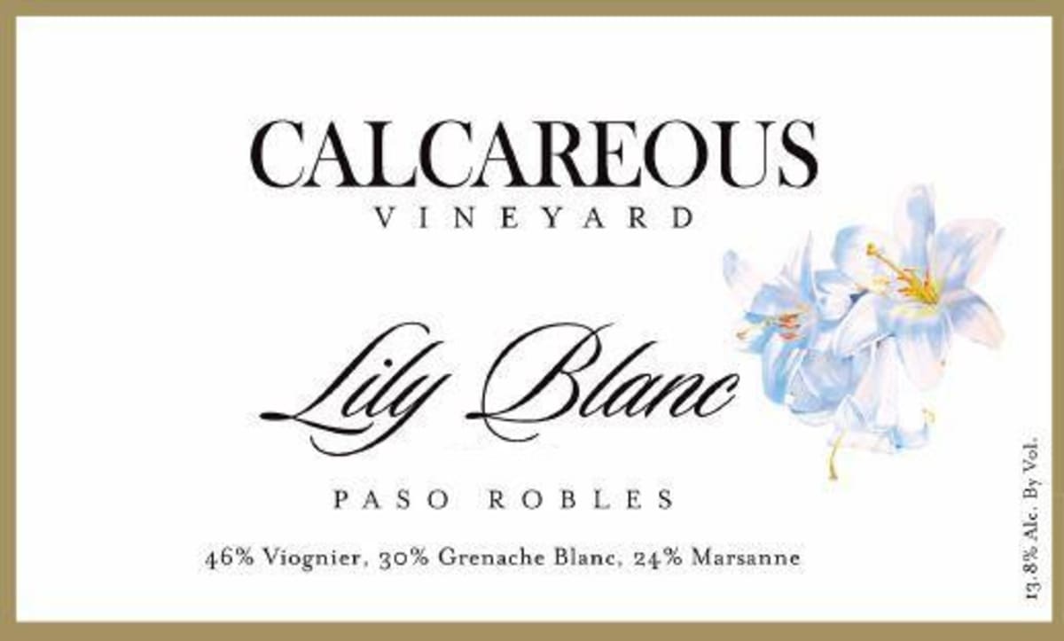 Calcareous Vineyard Lily Blanc 2015 Front Label