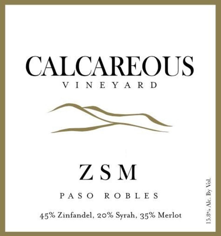 Calcareous Vineyard ZSM 2014 Front Label