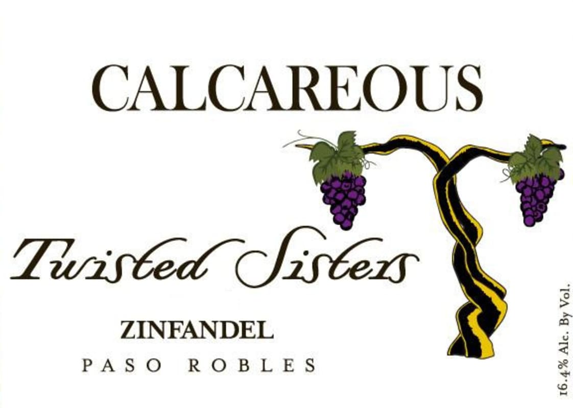 Calcareous Vineyard Twisted Sisters Zinfandel 2013 Front Label