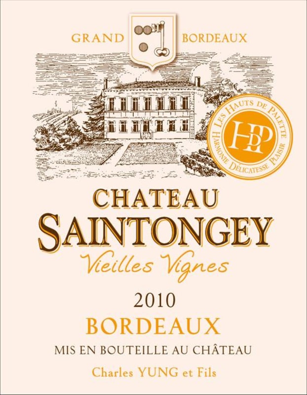Les Hauts de Palette Chateau Saintongey Vieilles Vignes 2010 Front Label