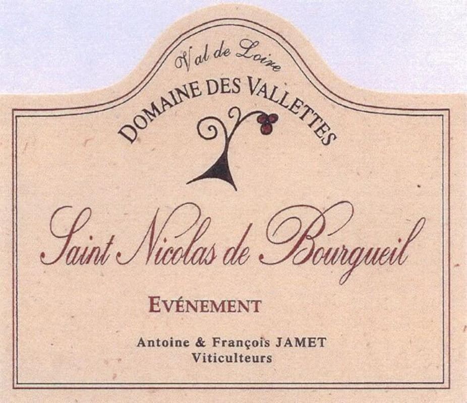 Les Vallettes Saint Nicolas de Bourgueil Evenement 2012 Front Label