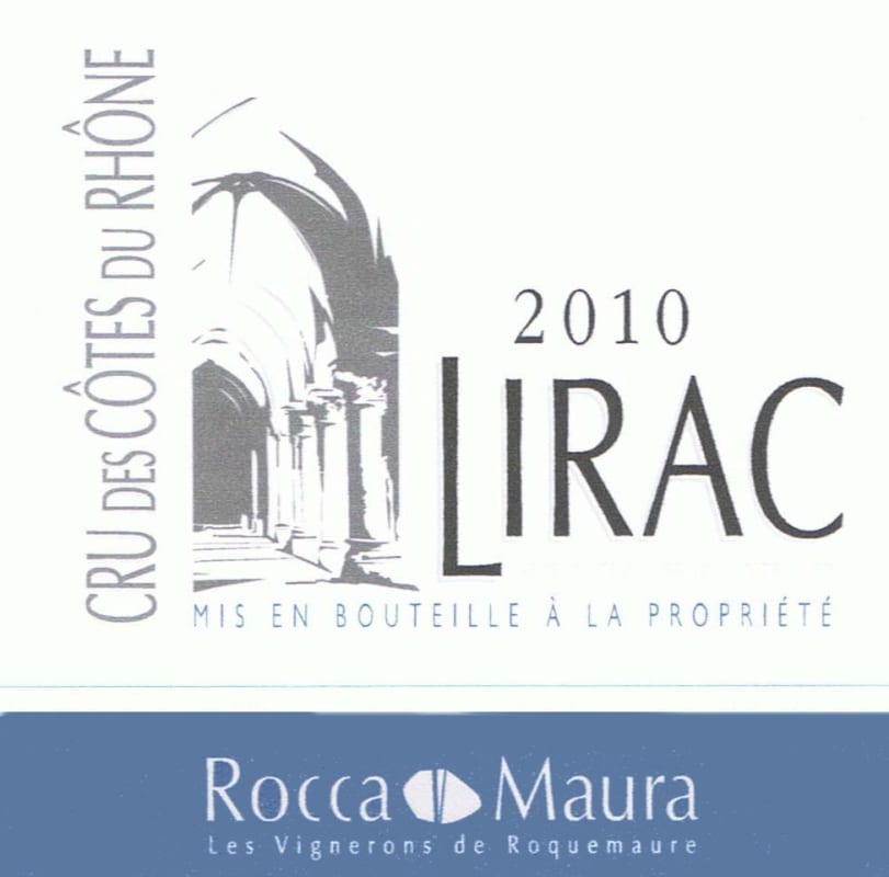Les Vignerons de Roquemaure Lirac Rocca Maura 2010 Front Label