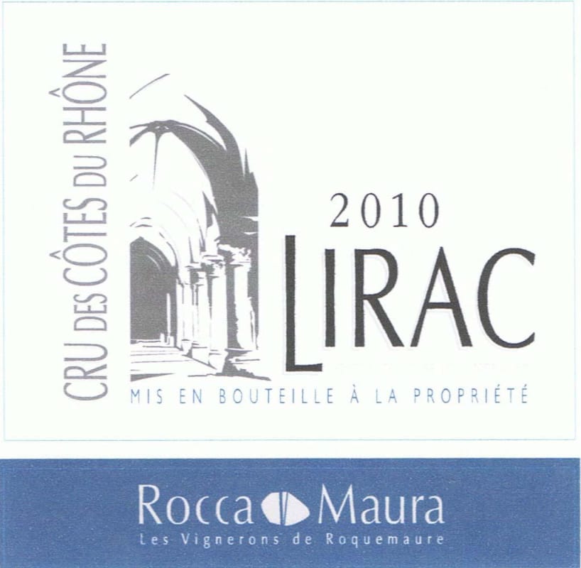 Les Vignerons de Roquemaure Lirac Blanc 2010 Front Label