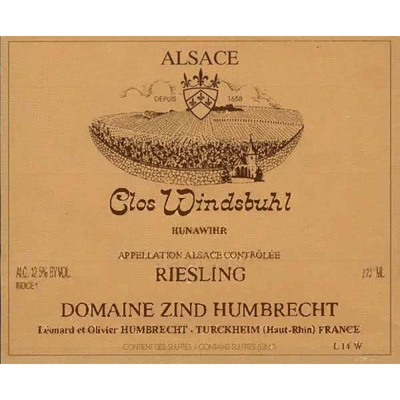 Zind-Humbrecht Clos Windsbuhl Riesling 2015 Front Label