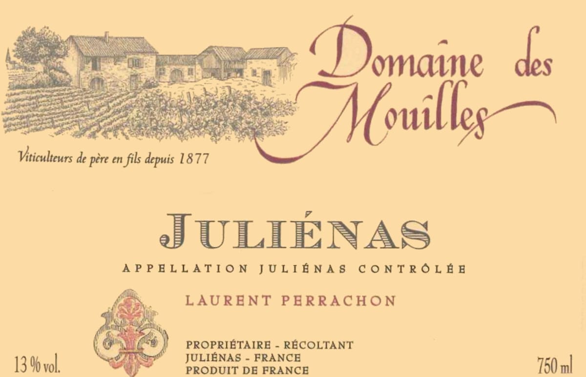Les Vins Perrachon Julienas Domaine des Mouilles 2015 Front Label