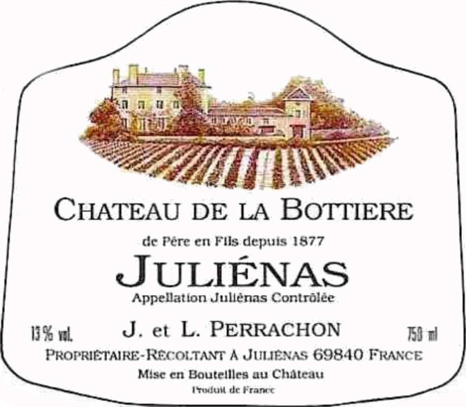 Les Vins Perrachon Julienas Chateau de la Bottiere 2014 Front Label