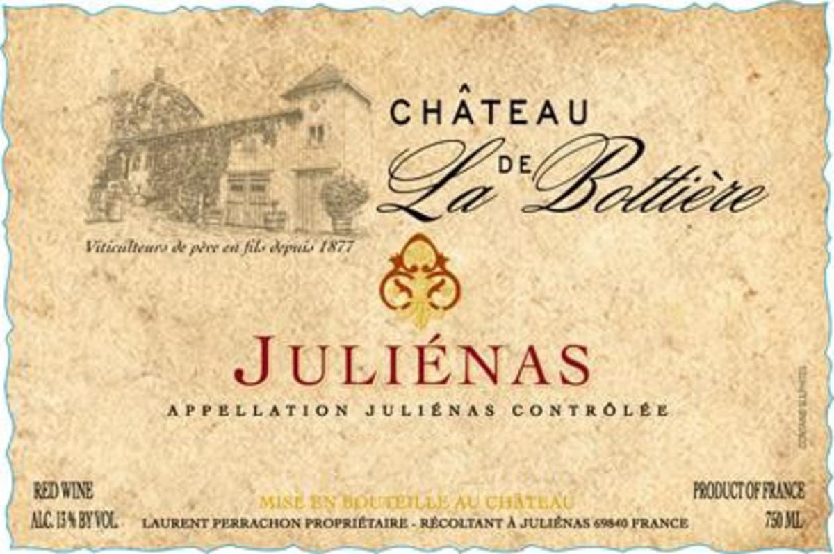 Les Vins Perrachon Julienas Chateau de la Bottiere 2010 Front Label
