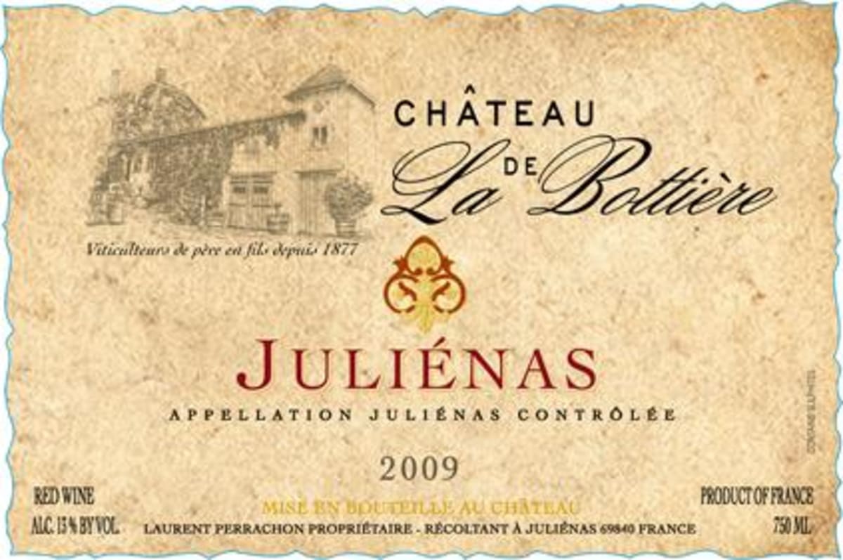 Les Vins Perrachon Julienas Chateau de la Bottiere 2009 Front Label