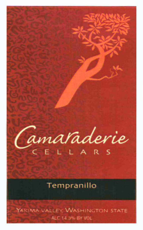 Camaraderie Cellars Tempranillo 2008 Front Label