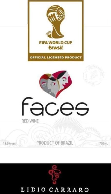 Lidio Carraro Faces FIFA World Cup Tinto 2014 Front Label