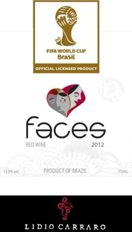 Lidio Carraro Faces FIFA World Cup Tinto 2012 Front Label