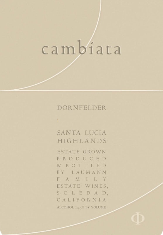 Cambiata Winery Dornfelder 2013 Front Label