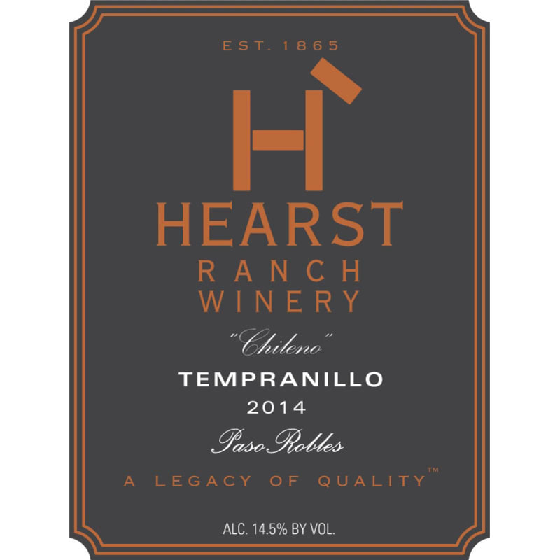 Hearst Ranch Chileno Tempranillo 2014 Front Label