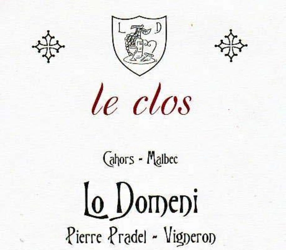 Lo Domeni Cahors Le Clos Malbec 2012 Front Label