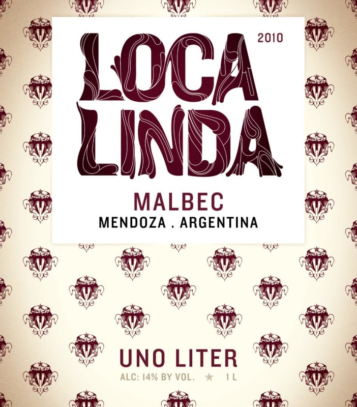 Loca Linda Malbec 2010 Front Label