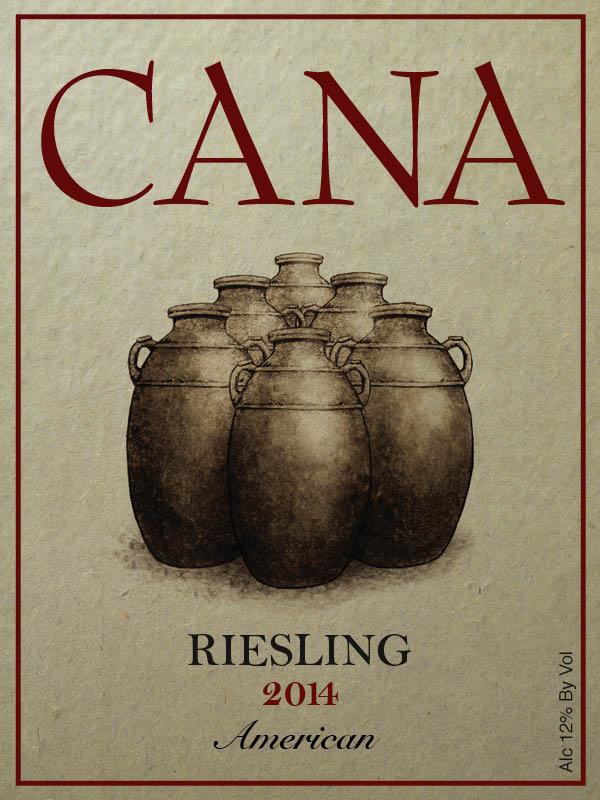 Cana Vineyards & Winery Riesling 2014 Front Label
