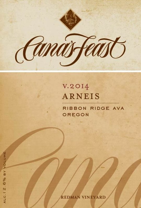 Cana's Feast Winery Arneis 2014 Front Label