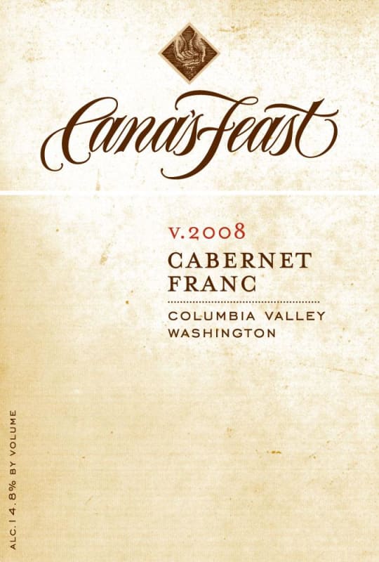Cana's Feast Winery Columbia Valley Cabernet Franc 2008 Front Label
