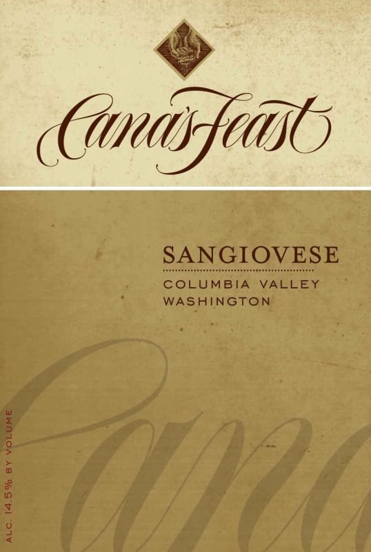 Cana's Feast Winery Sangiovese 2012 Front Label
