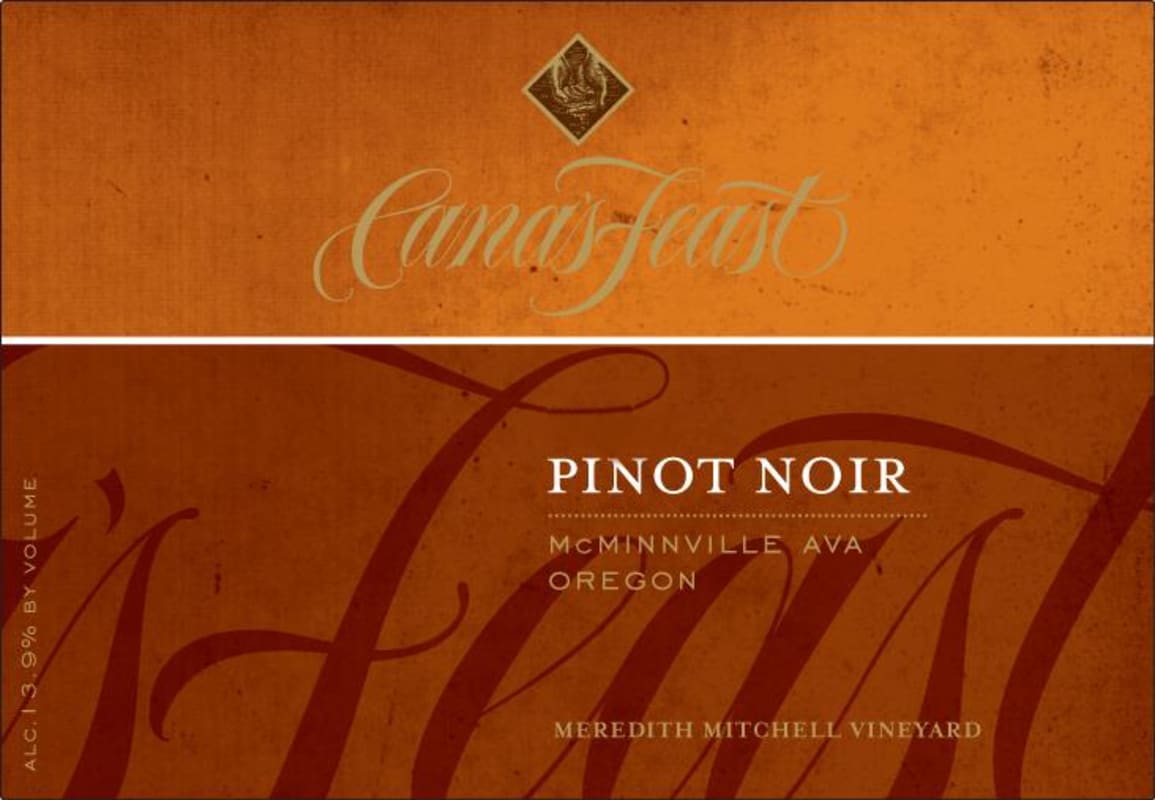 Cana's Feast Winery Meredith Mitchell Vineyard Pinot Noir 2010 Front Label