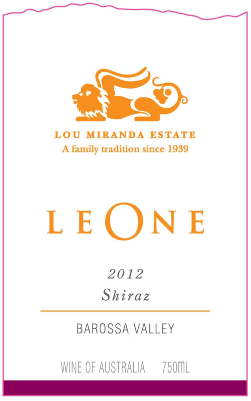Lou Miranda Estate Leone Shiraz 2012 Front Label