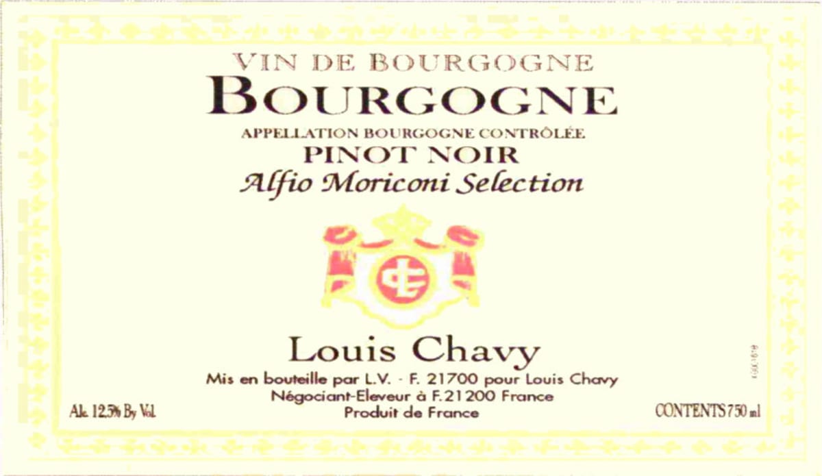Louis Chavy Bourgogne Pinot Noir 2005 Front Label