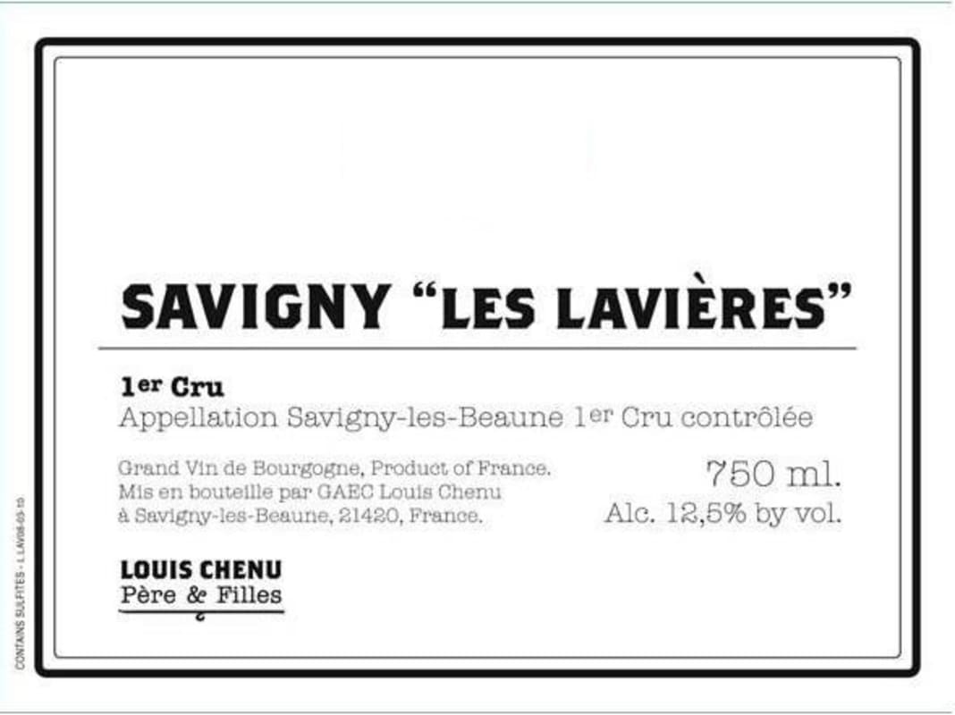 Louis Chenu Savigny-les-Beaune Les Lavieres Premier Cru 2009 Front Label