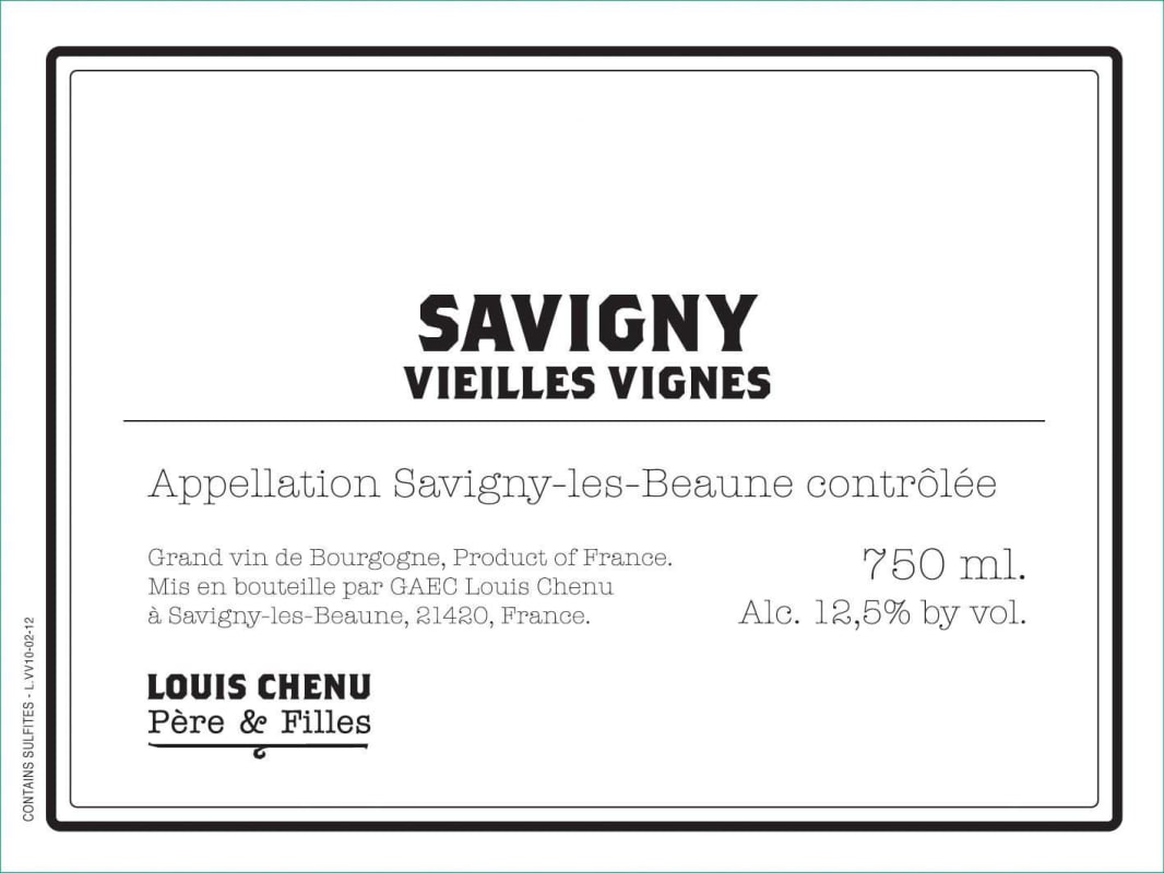Louis Chenu Savigny Vieilles Vignes 2011 Front Label