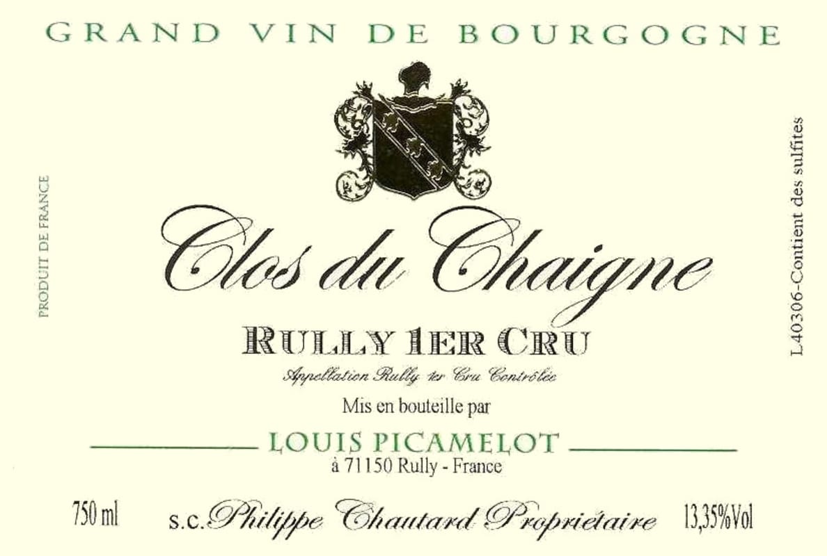 Maison Louis Picamelot Rully Clos du Chaigne Premier Cru 2011 Front Label