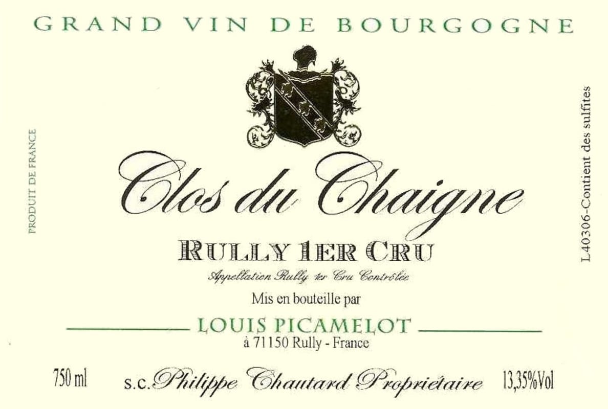 Maison Louis Picamelot Rully Clos du Chaigne Premier Cru 2007 Front Label